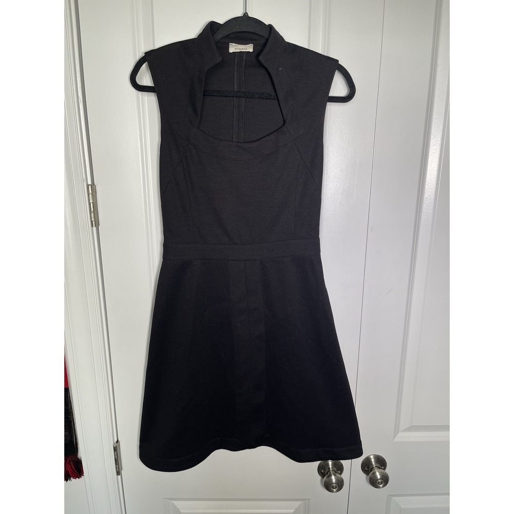 Pinko Black Panare Sleeveless Flared A-Line Dress US Size 6‎